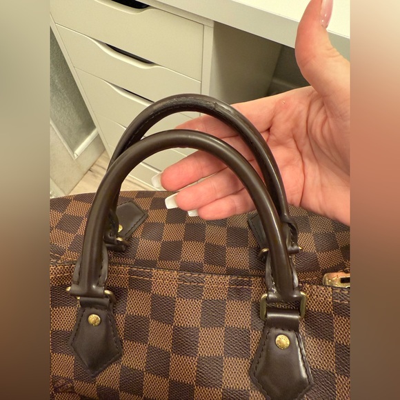 LV Speedy 30 Bandouliere Damier Ebene Shoulder Bag Brown. - Picture 10 of 16